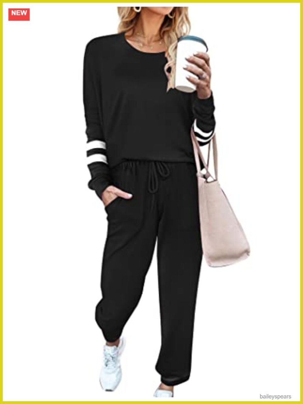 Ekouaer Women's 2-Piece Loungewear Sweatsuit Set Long Sleeve Pajama Jogger Set